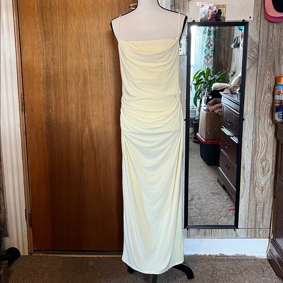 Zara Dresses & Skirts - Zara Cream Cowl-Neck Maxi Slip Dress